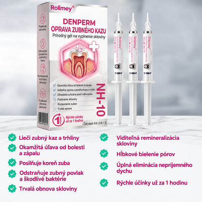 🇸🇰🚩🚩Rolimey® DenPerm – Prírodný gél na doplnenie zubnej skloviny na obnovu zubov poškodených kazom