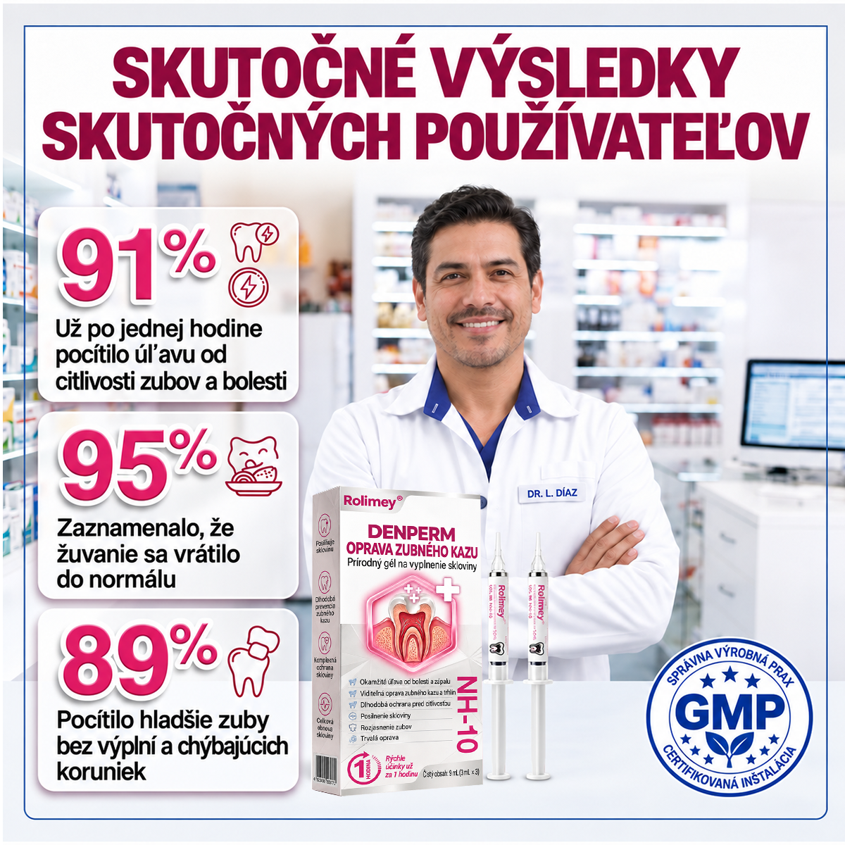 🇸🇰🚩🚩Rolimey® DenPerm – Prírodný gél na doplnenie zubnej skloviny na obnovu zubov poškodených kazom