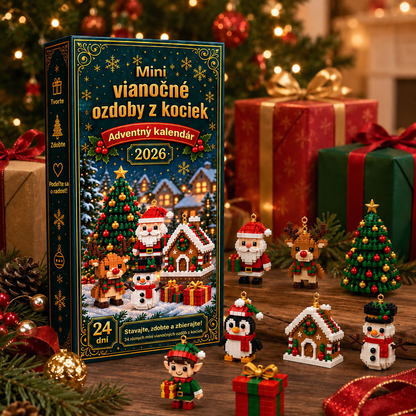 🎁🎁𝐁𝐢𝐥𝐥𝐡𝐨𝐥® 24-dielny mini adventný kalendár s vianočnými ozdobami | 24 jedinečných sviatočných motívov na vlastnoručné zostavenie, vrátane háčikov na zavesenie – ideálne na zdobenie vianočných stromčekov, vencov a sviatočných dekorácií