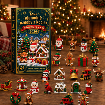 🎁🎁𝐁𝐢𝐥𝐥𝐡𝐨𝐥® 24-dielny mini adventný kalendár s vianočnými ozdobami | 24 jedinečných sviatočných motívov na vlastnoručné zostavenie, vrátane háčikov na zavesenie – ideálne na zdobenie vianočných stromčekov, vencov a sviatočných dekorácií