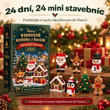 🎁🎁𝐁𝐢𝐥𝐥𝐡𝐨𝐥® 24-dielny mini adventný kalendár s vianočnými ozdobami | 24 jedinečných sviatočných motívov na vlastnoručné zostavenie, vrátane háčikov na zavesenie – ideálne na zdobenie vianočných stromčekov, vencov a sviatočných dekorácií
